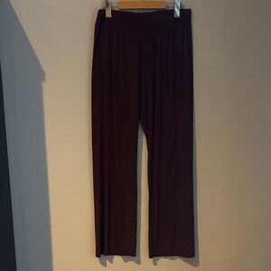 Terrera Women's Straight Leg Pants, burgundy in color, made from bamboo
